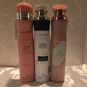 Set of 3 Air Freshener Sprays By LATTAFA (I AM WHITE/PRIVE ROSE/MOUSUF WARDI)